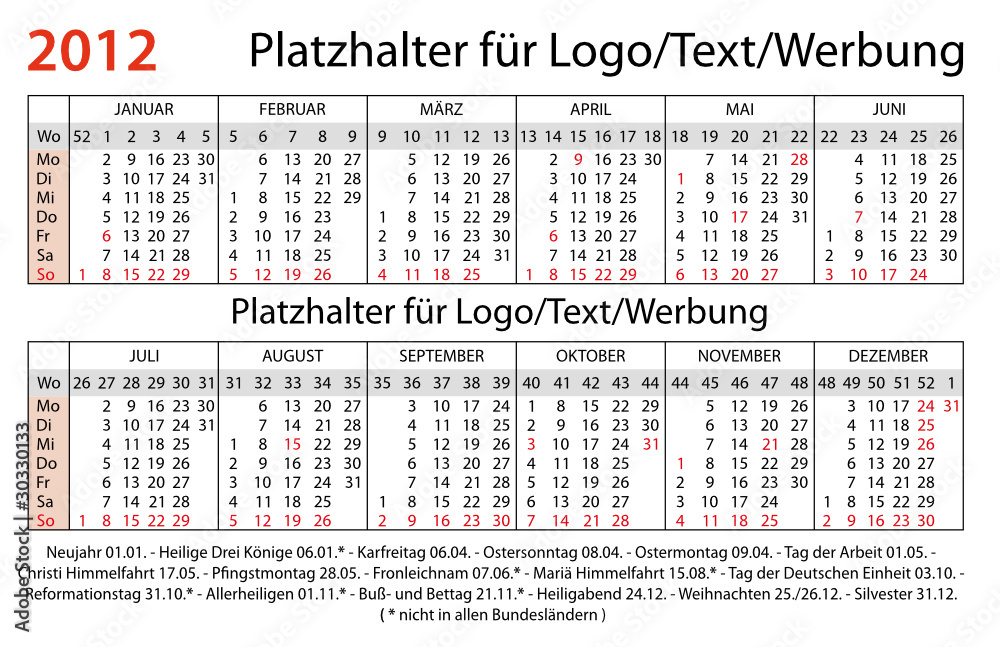 Taschenkalender Deutschland 2012