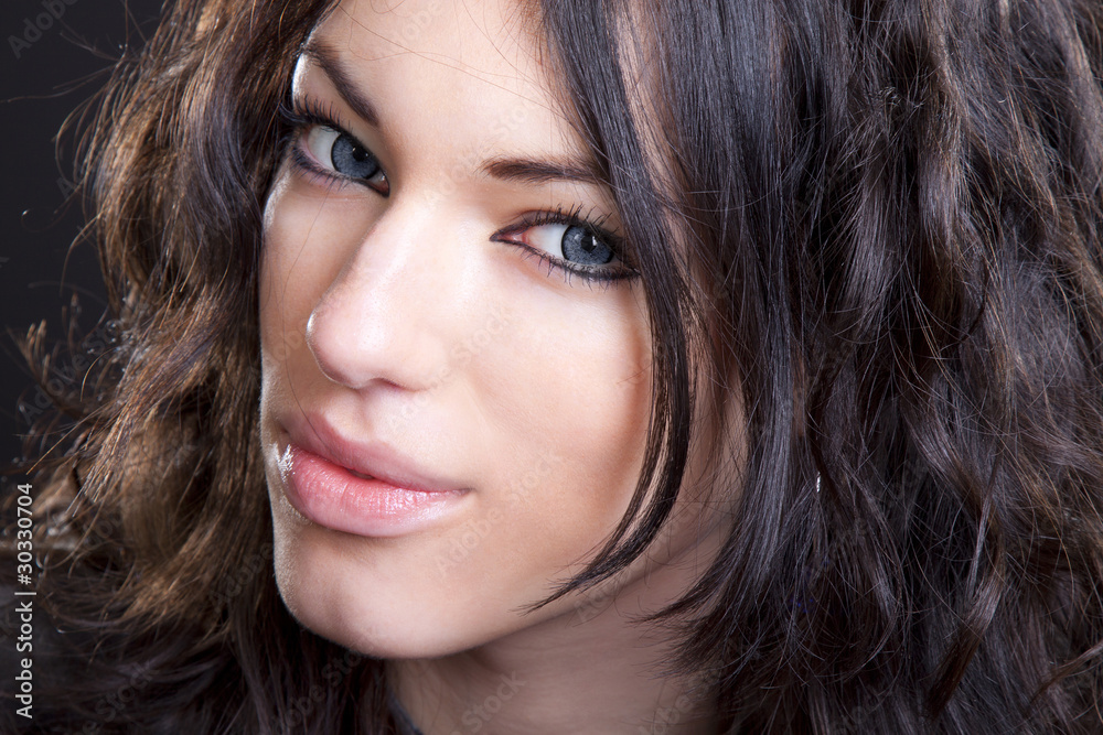 black hair young woman portrait black hair young woman portrait
