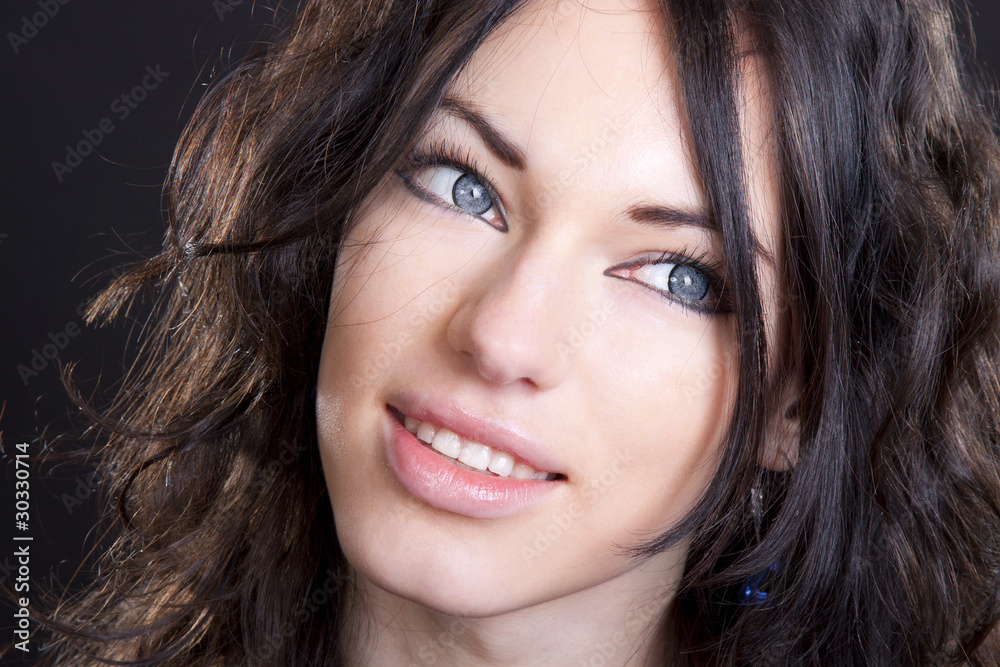 black hair young woman portrait black hair young woman portrait