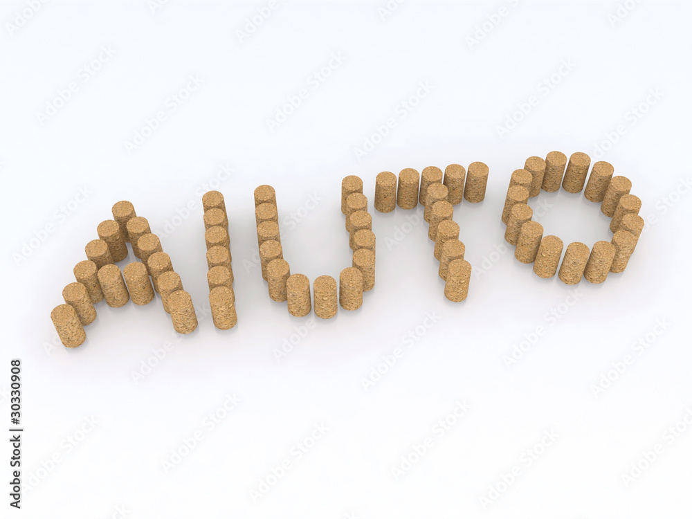 Obraz premium aiuto (help) written with wine cork