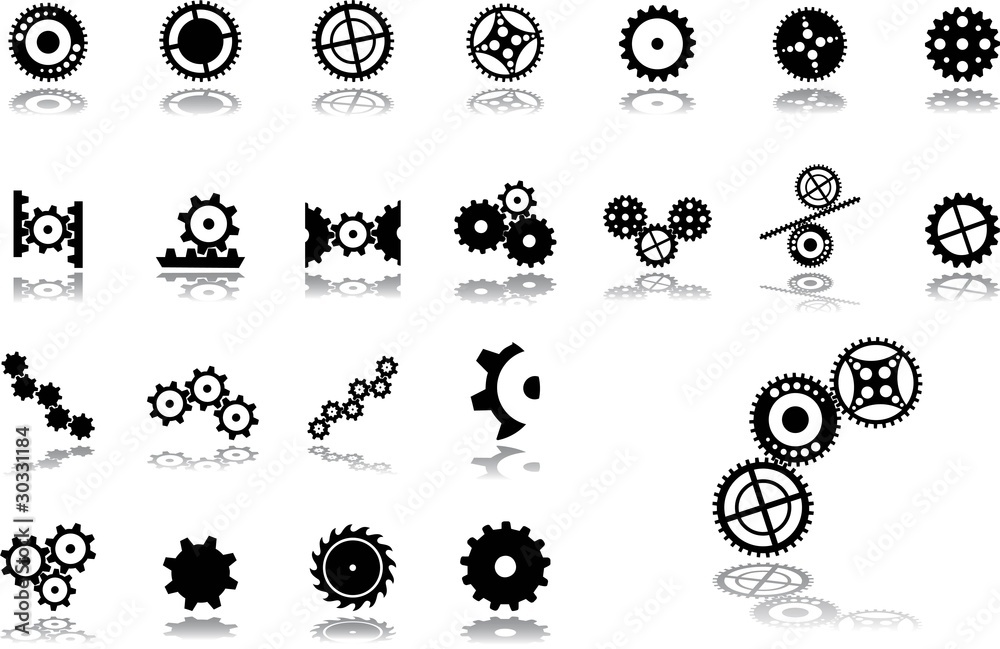 Big set icons - 35. Gears Big set icons - 35. Gears