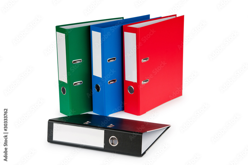 Office folders isolated on the white background Office folders isolated on the white background