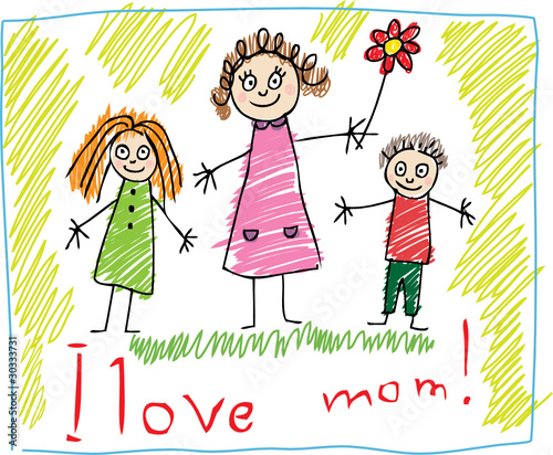 KIds Drawing. The Mother's Day