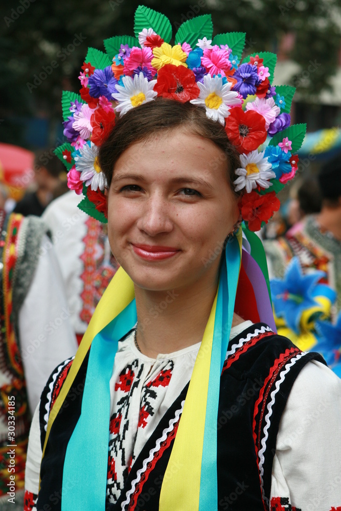The Ukrainian girl in a national suit