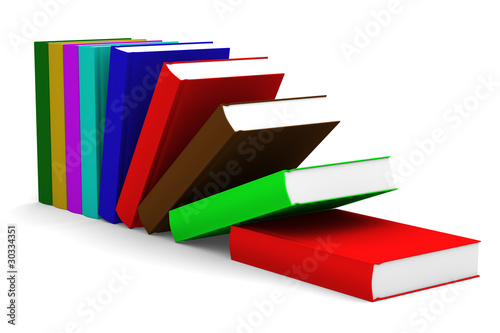 Falling books. isolated 3D ...