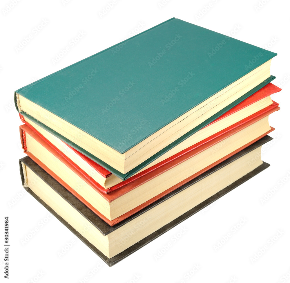 four old books stack isolated four old books stack isolated