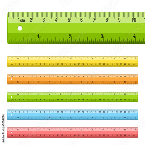 Rulers in centimeters and inches