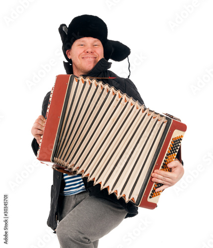 Russian man with accordion