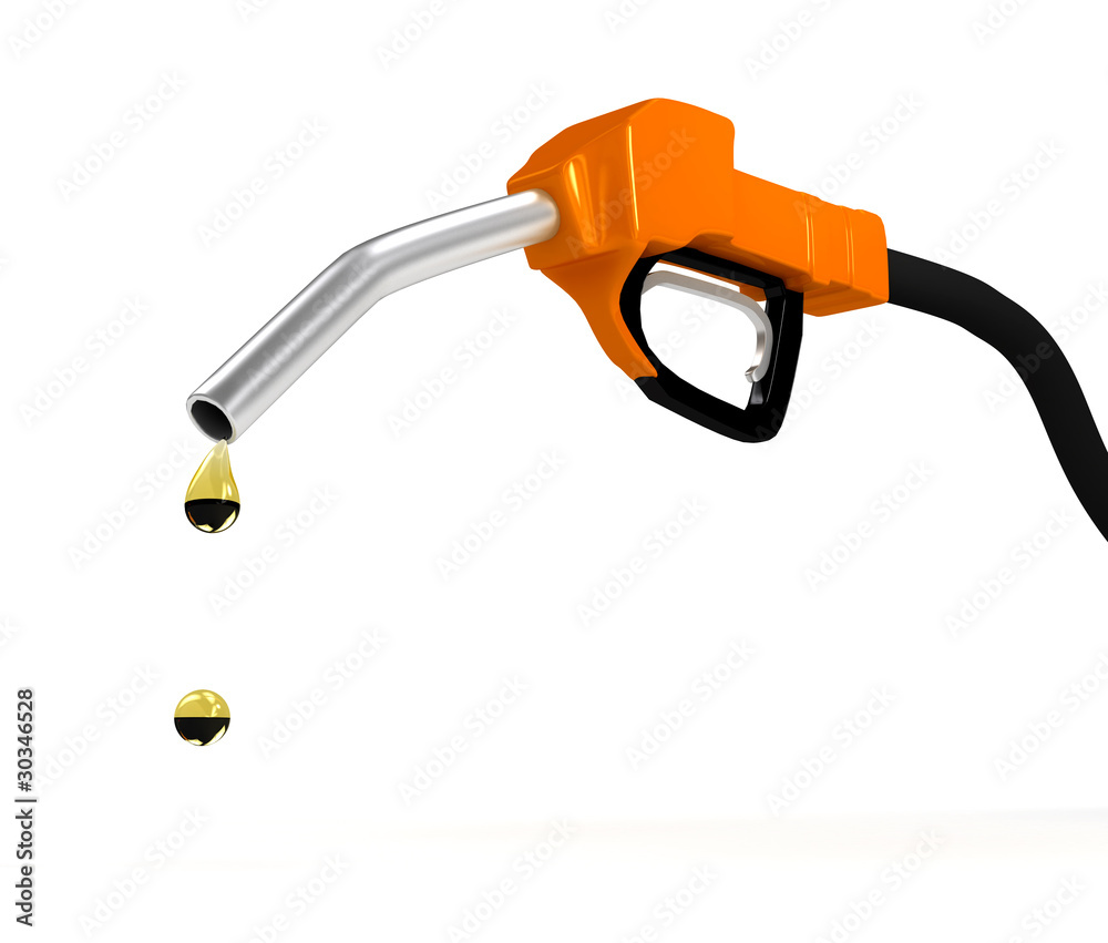 Refuel station pump over white background