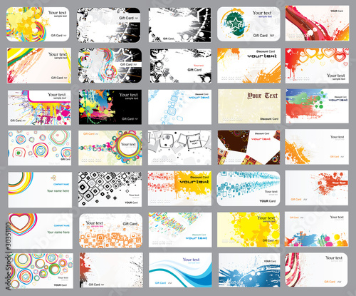 Business cards on different topics