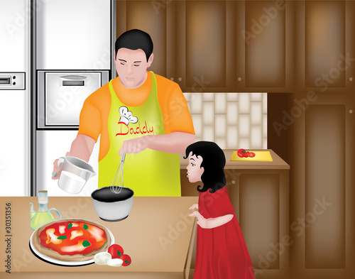 daddy is cooking