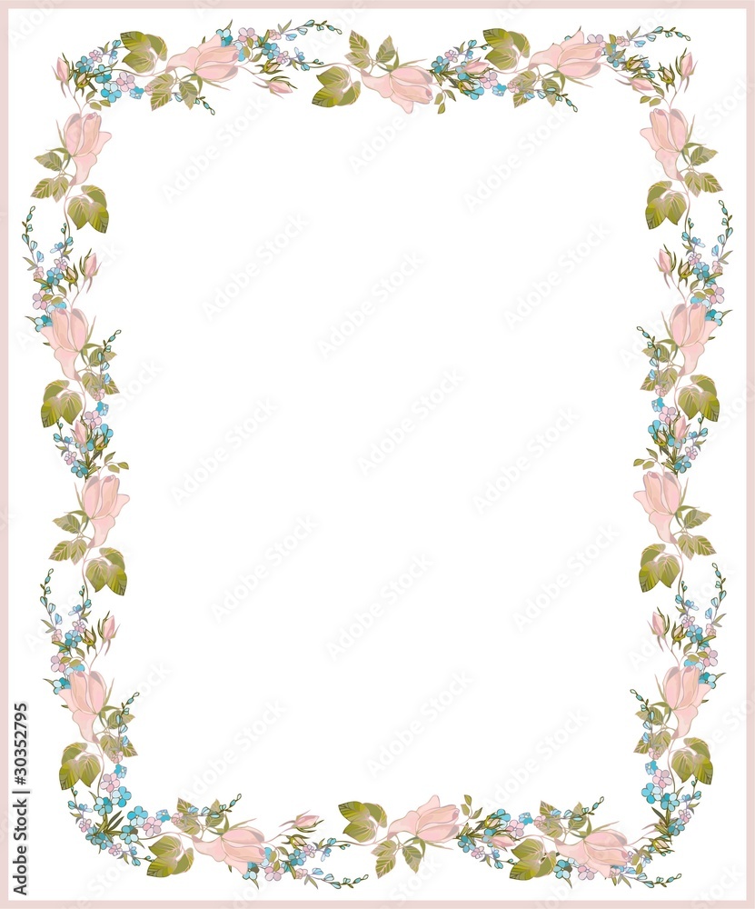 Beautiful decorative framework with flowers.