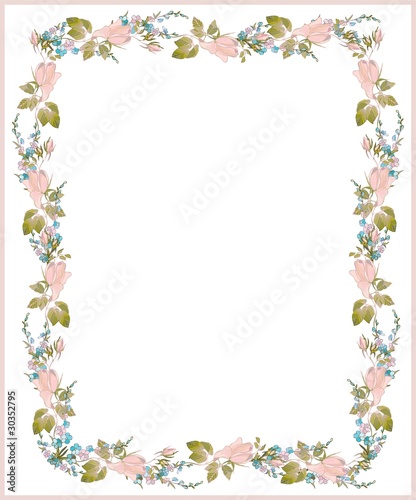 Wallpaper Mural Beautiful decorative framework with flowers. Torontodigital.ca