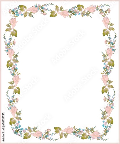 Beautiful decorative framework with flowers.