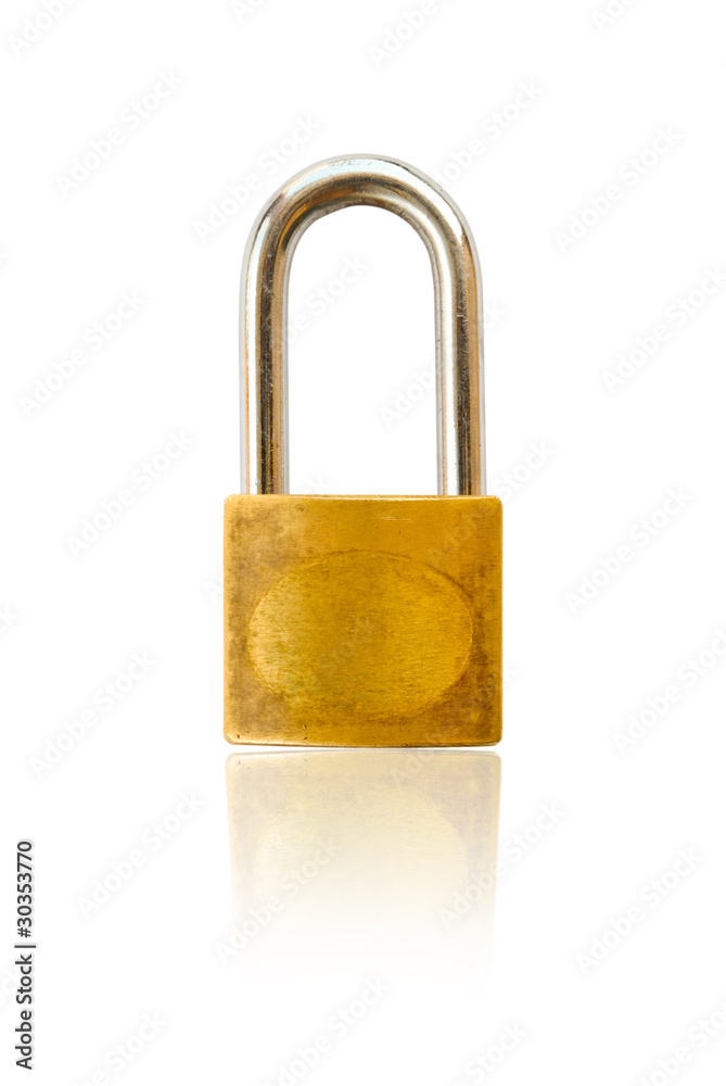 Gold padlock on the white with Shadow. Gold padlock on the white with Shadow.