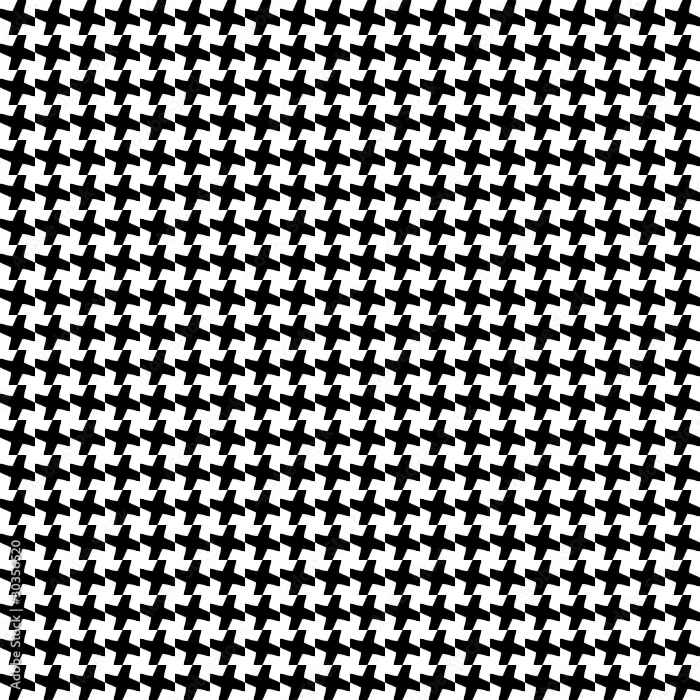 Seamless Hound´s-Tooth Check Black/White Pattern