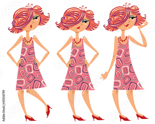 Cartoon girl illustrations set 3.