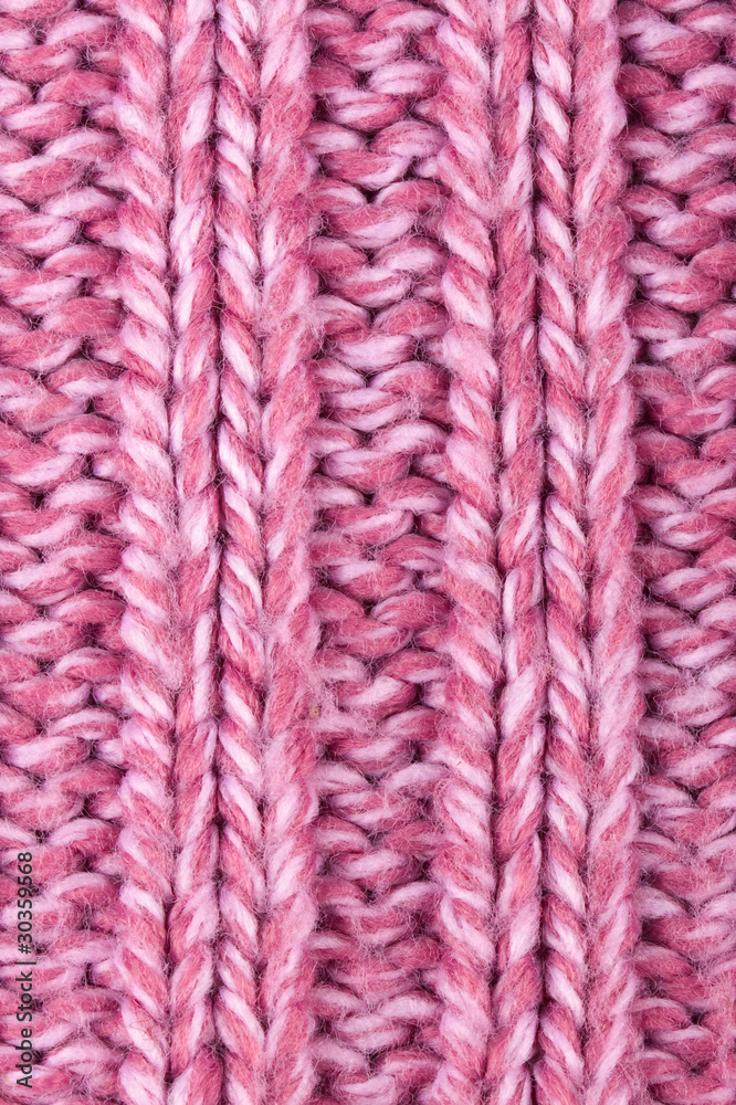 Pink color wool knitted background