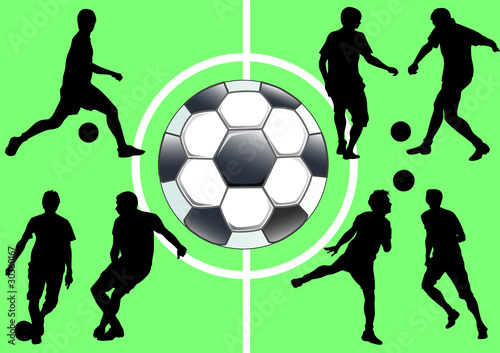 Football people and ball