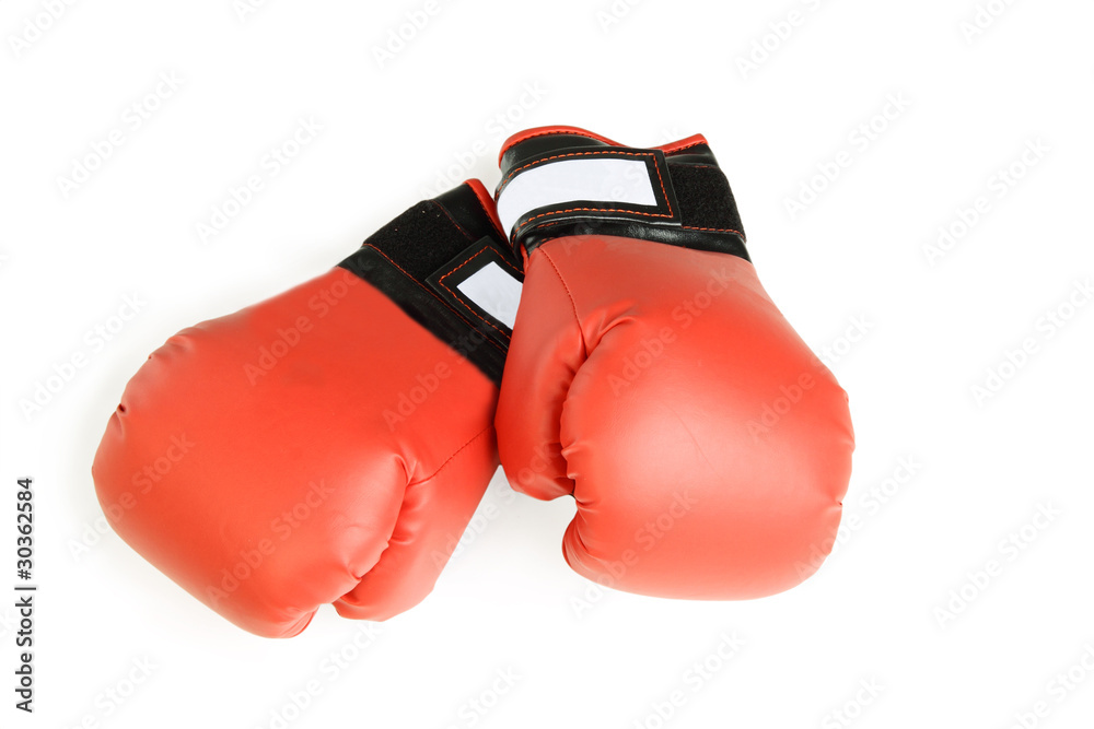 Boxing gloves, isolated on the white background