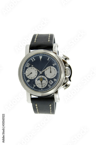 Rich silver chronograph watch