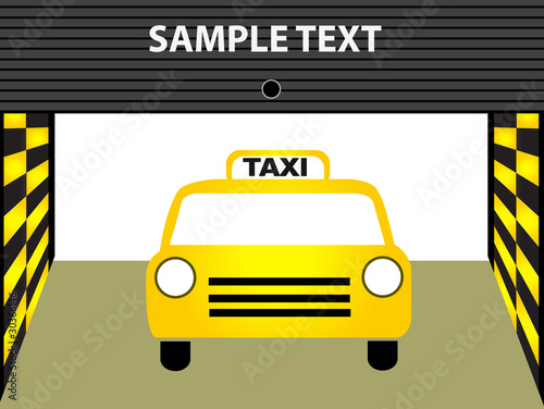 Taxi in Garage - Vector