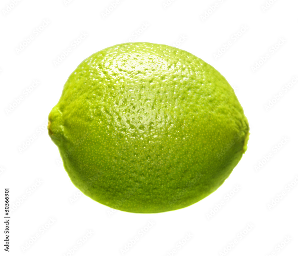 Image of green lime isolated over white background Image of green lime isolated over white background