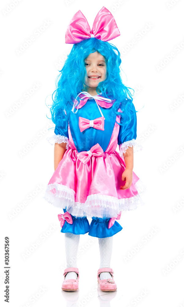 Little girl with blue hair Little girl with blue hair