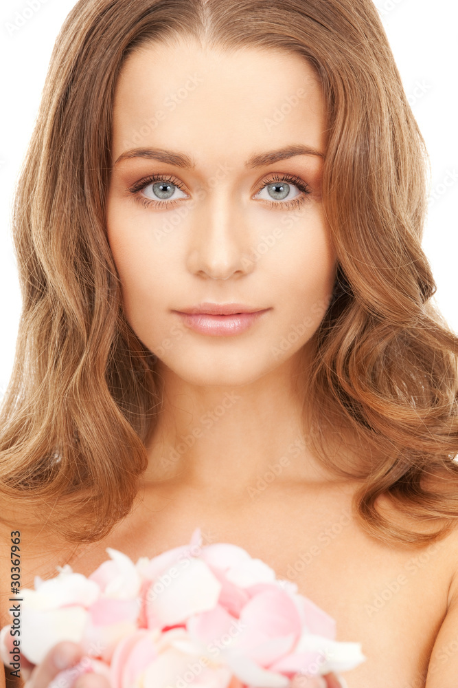 beautiful woman with rose petals beautiful woman with rose petals