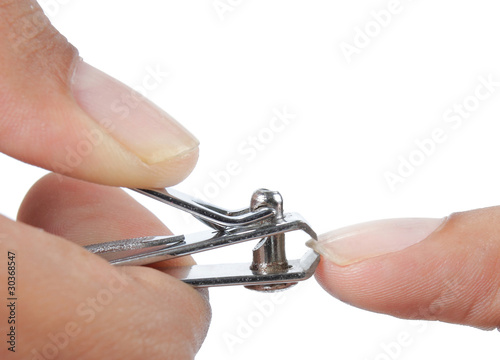 manicure with nail clipper