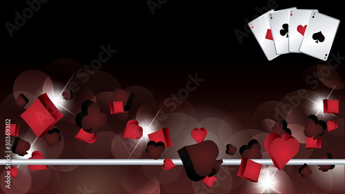 Casino banner with poker elements. vector illustration