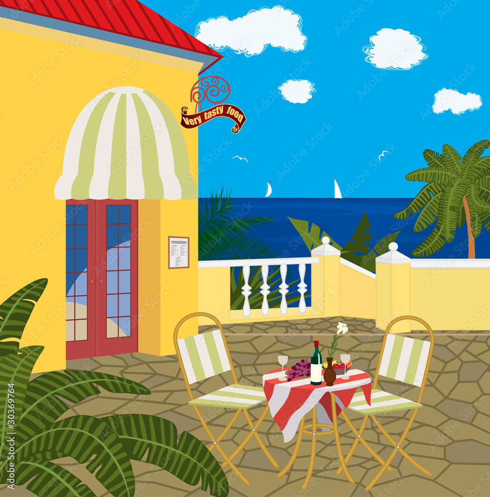 Fototapeta premium Restaurant by the sea