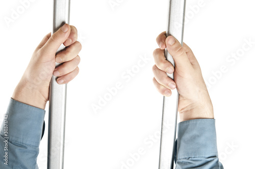 Obraz na plátně Business man in jail