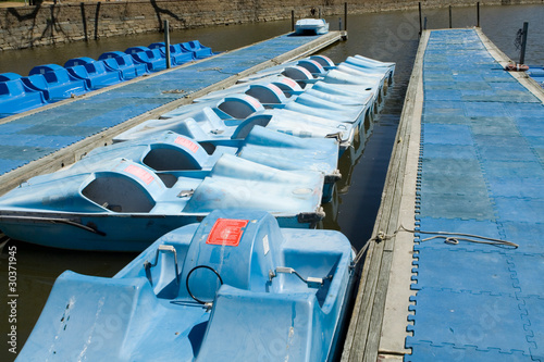 Pedal Boats Tied Dock Tidal Basin Washington DC