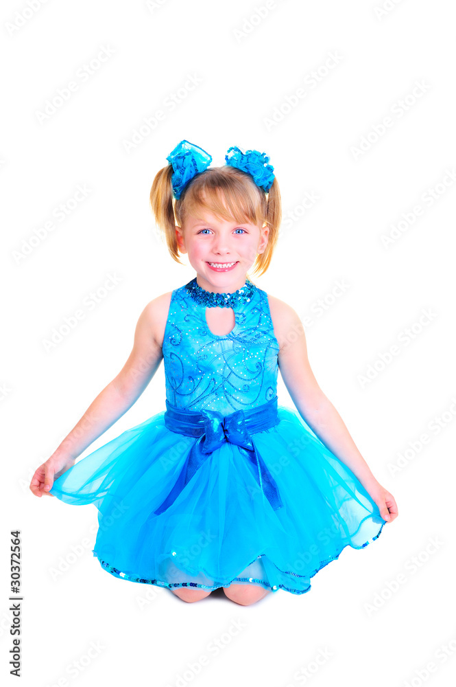 Cute little girl in ballroom  dress
