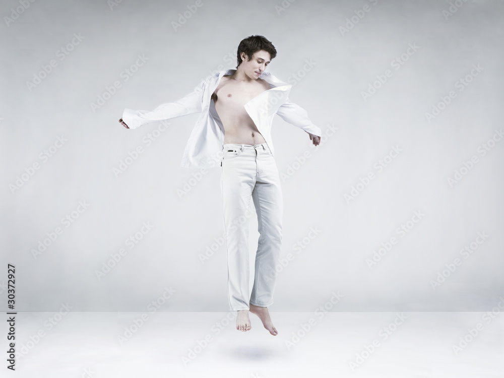 Young man in a jump Young man in a jump