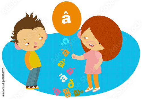 vector illustration of language learning