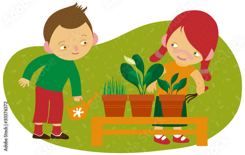 vector illustration of gardening