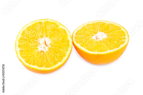 Still life of halved orange