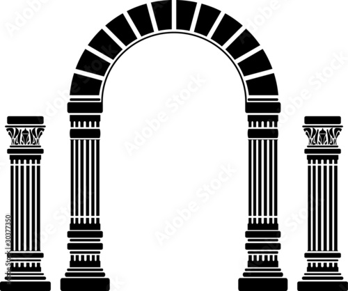 fantasy arch and columns. stencil. first variant