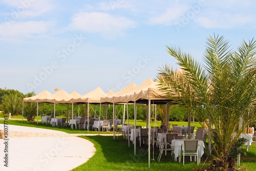 Restaurant outdoor table setting