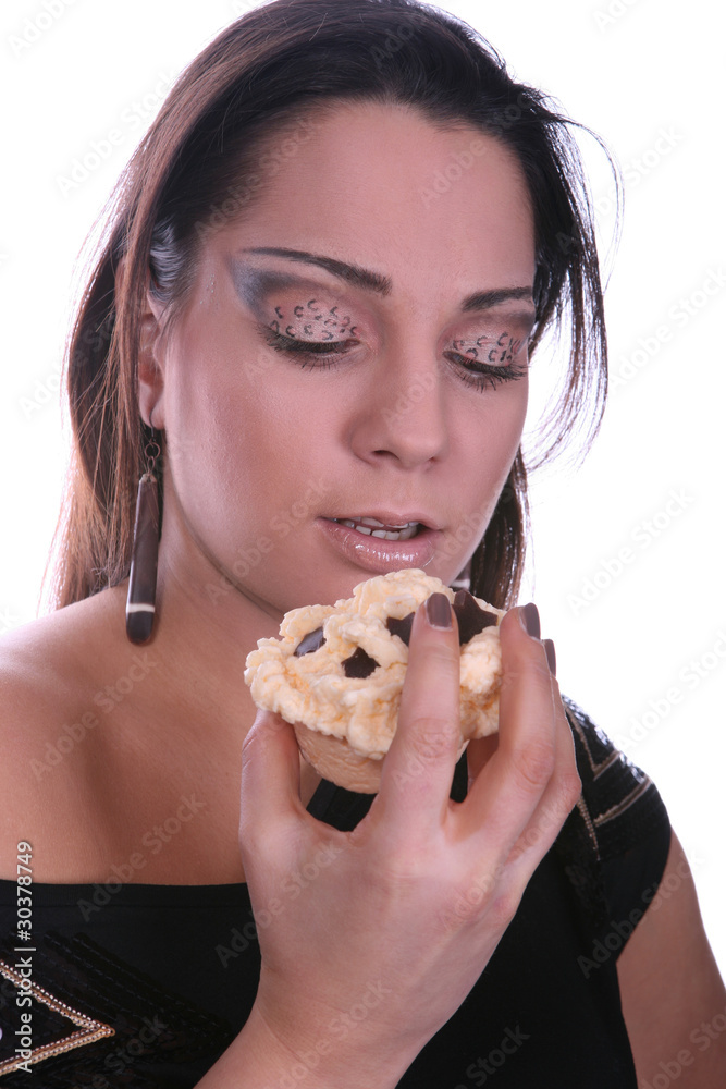 Beautiful brunette with artistic makeup Beautiful brunette with artistic makeup