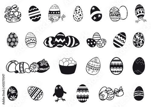 set con icone di uova di Pasqua photo