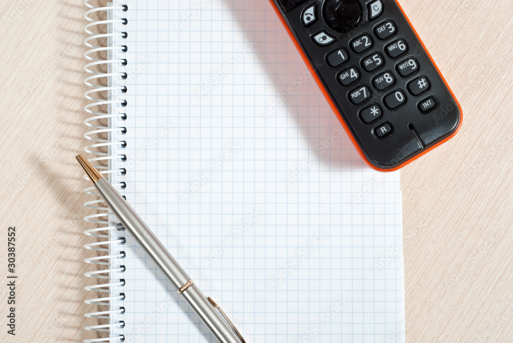 Phone and notepad