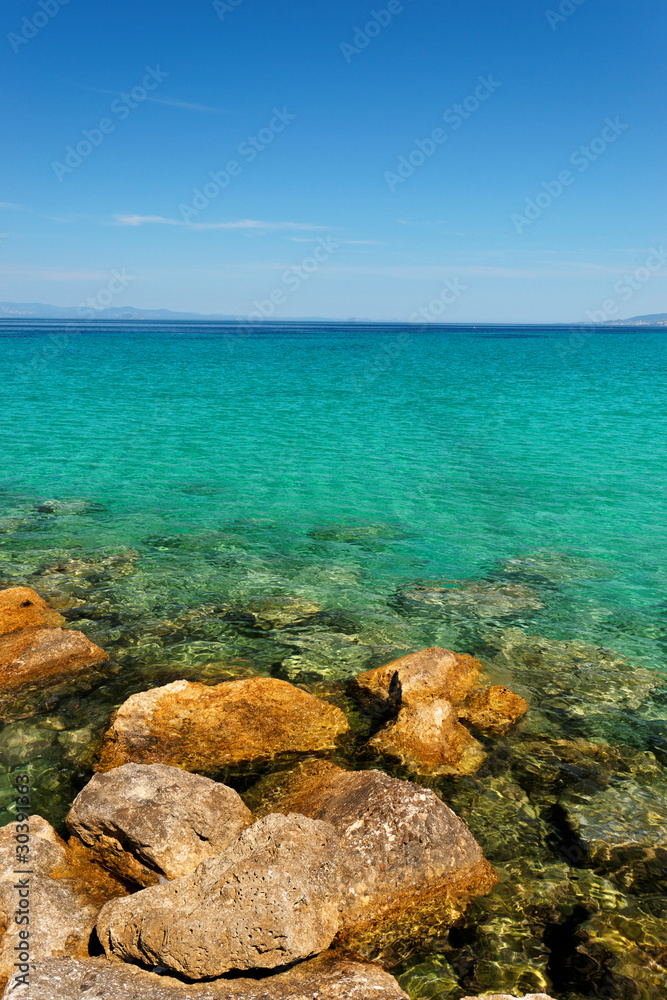 Abstract image of the Aegean Sea coast, Greece, Europe