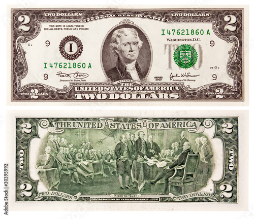 Two USA dollars