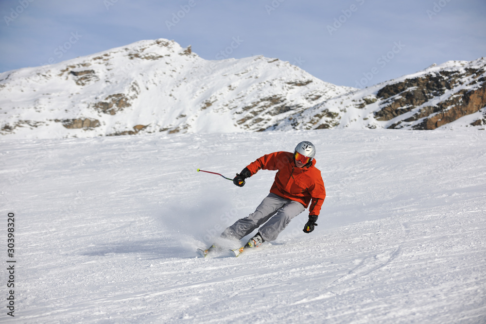 skiing on on now at winter season
