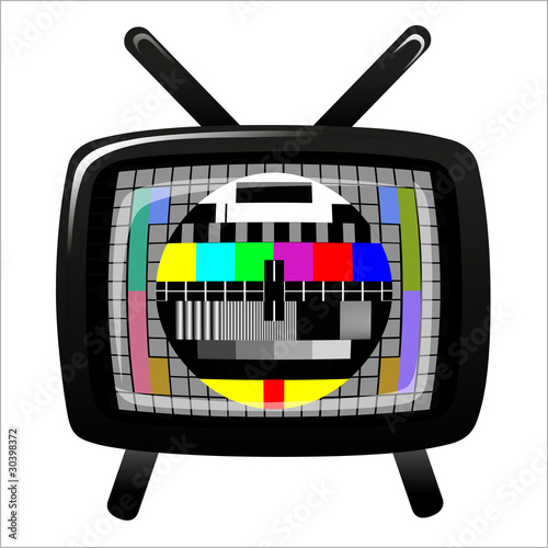tv - color test pattern - test card, vector