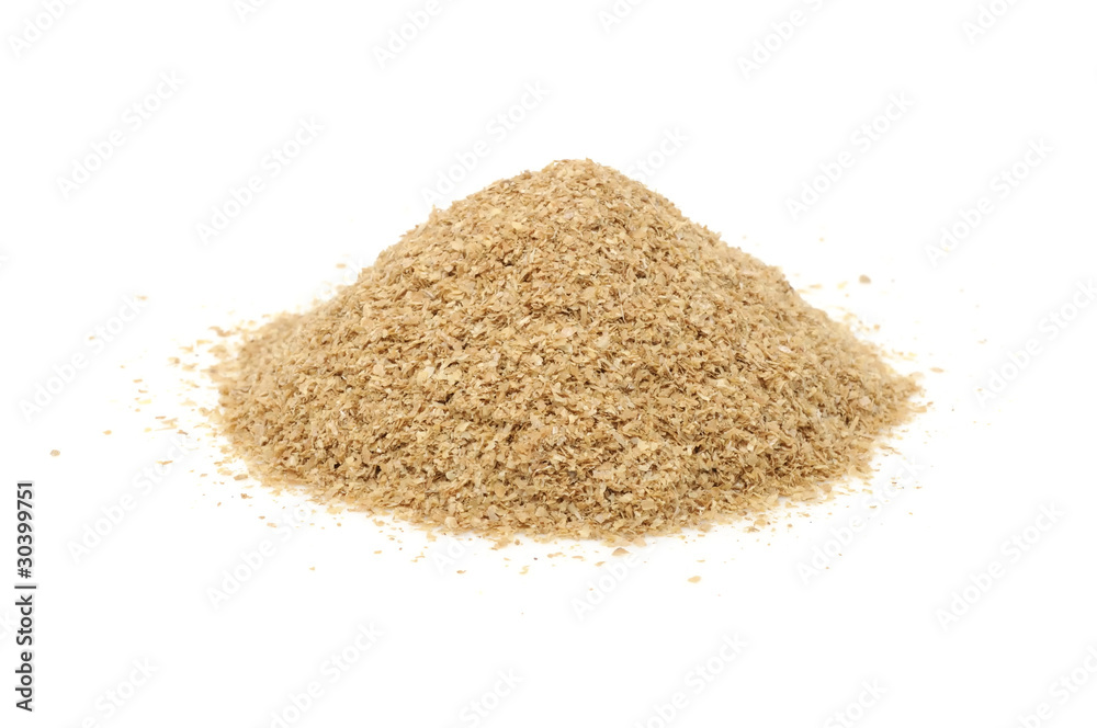 Pile of Wheat Bran Isolated on White Background Pile of Wheat Bran Isolated on White Background
