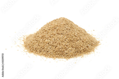 Pile of Wheat Bran Isolated on White Background